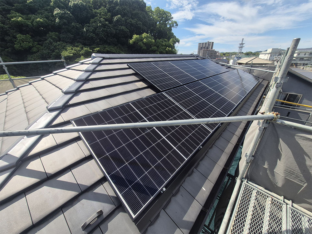 長州産業　太陽光発電設置完工