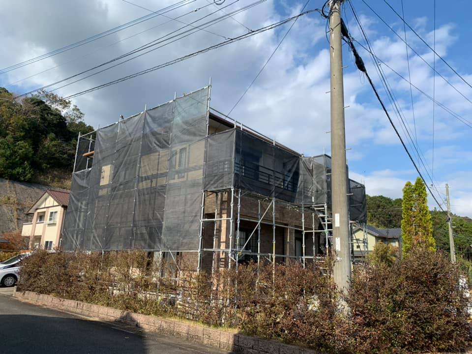 ウッドデッキの解体と足場設置