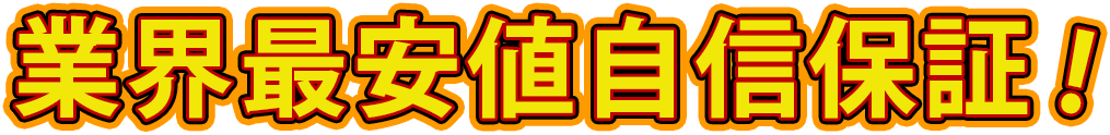 業界最安値自信保証！